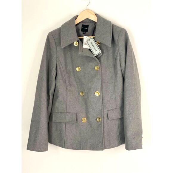 Rampage Women's Classic Pea Coat Gray Size Small-Medium New w/tag k35 - Picture 1 of 15